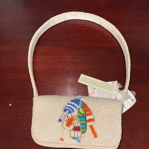 Bouy Beaded Cream Shoulder Bag